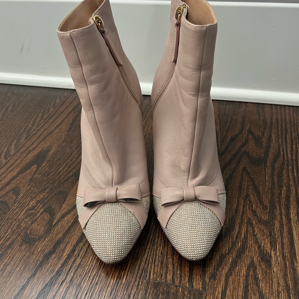 Valentino Garavani Pink Ankle Boots with Bow Detail